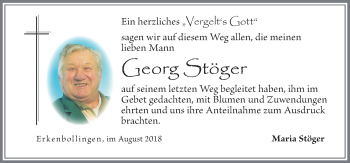 Traueranzeige von Georg Stöger von Allgäuer Zeitung, Füssen