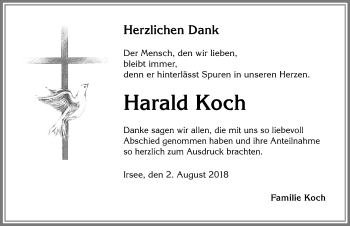 Traueranzeige von Harald Koch von Allgäuer Zeitung, Kaufbeuren/Buchloe