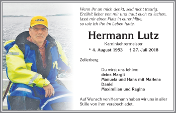 Traueranzeige von Hermann Lutz von Allgäuer Zeitung, Kaufbeuren/Buchloe