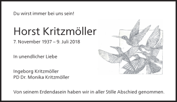 Traueranzeige von Horst Kritzmöller von Allgäuer Zeitung,Kempten