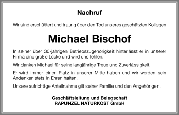 Traueranzeige von Michael Bischof von Memminger Zeitung