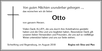 Traueranzeige von Otto  von Allgäuer Zeitung, Kaufbeuren/Buchloe