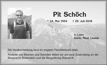Traueranzeige von Pit Schöch von Allgäuer Anzeigeblatt