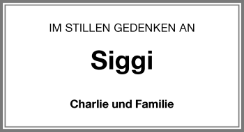 Traueranzeige von Siggi  von Memminger Zeitung
