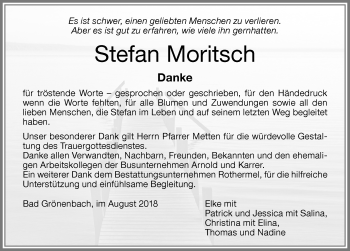 Traueranzeige von Stefan Moritsch von Allgäuer Zeitung,Kempten