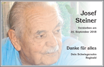 Traueranzeige von Josef Steiner von Allgäuer Zeitung, Marktoberdorf