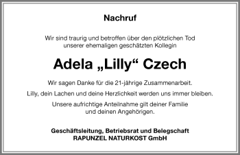 Traueranzeige von Adela Czech von Memminger Zeitung