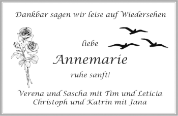 Traueranzeige von Annemarie  von Allgäuer Zeitung, Füssen