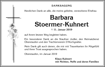 Traueranzeige von Barbara Stoermer-Kuhnert von Allgäuer Anzeigeblatt