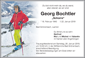 Traueranzeige von Georg Bochtler von Memminger Zeitung