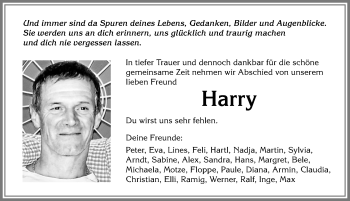 Traueranzeige von Harry  von Allgäuer Zeitung,Kempten