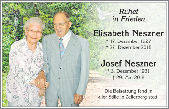 Traueranzeige von Josef Neszner von Allgäuer Zeitung, Kaufbeuren/Buchloe