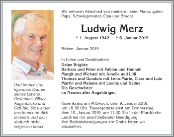 Traueranzeige von Ludwig Merz von Allgäuer Zeitung,Kempten