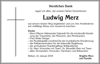 Traueranzeige von Ludwig Merz von Allgäuer Zeitung,Kempten