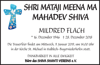 Traueranzeige von Mildres Flach von Allgäuer Zeitung, Füssen