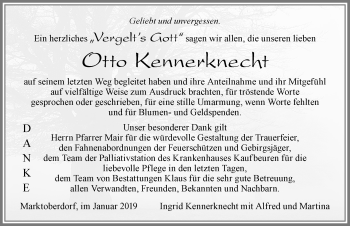 Traueranzeige von Otto Kennerknecht von Allgäuer Zeitung, Marktoberdorf