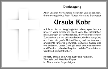 Traueranzeige von Ursula Kobr von Allgäuer Zeitung