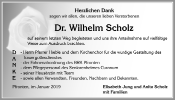 Traueranzeige von Wilhelm Scholz von Allgäuer Zeitung, Füssen