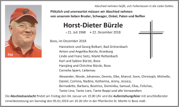 Traueranzeige von Horst-Dieter Bürzle 