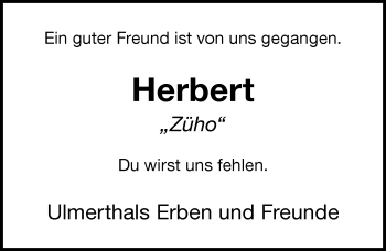 Traueranzeige von Herbert  von Allgäuer Zeitung,Kempten