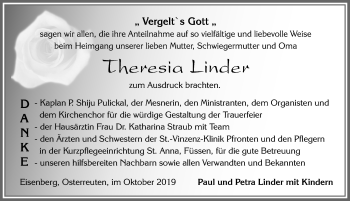 Traueranzeige von Theresia Linder von Allgäuer Zeitung, Füssen