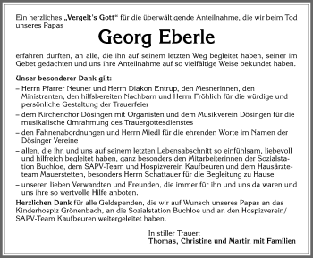 Traueranzeige von Georg Eberle von Allgäuer Zeitung, Kaufbeuren/Buchloe