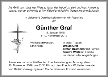 Traueranzeige von Günther Graf von Memminger Zeitung