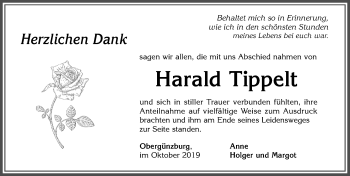 Traueranzeige von Harald Tippelt von Allgäuer Zeitung, Marktoberdorf