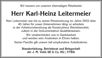Traueranzeige von Karl-Heinz Leitermeier von Allgäuer Anzeigeblatt