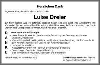 Traueranzeige von Luise Dreier von Memminger Zeitung