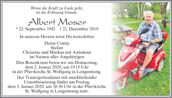 Traueranzeige von Albert Moser von Allgäuer Zeitung, Marktoberdorf