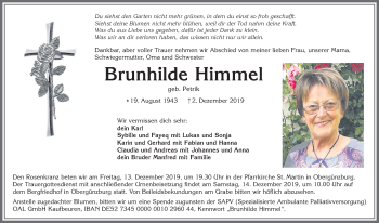 Traueranzeige von Brunhilde Himmel von Allgäuer Zeitung, Marktoberdorf