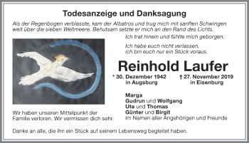 Traueranzeige von Reinhold Laufer von Memminger Zeitung