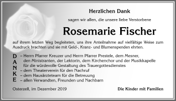 Traueranzeige von Rosemarie Fischer von Allgäuer Zeitung, Kaufbeuren/Buchloe