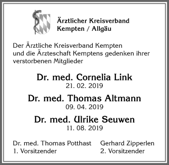 Traueranzeige von Thoams Altmann von Allgäuer Zeitung,Kempten
