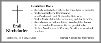 Traueranzeige von Emil Kirchdorfer von Allgäuer Zeitung, Kaufbeuren/Buchloe