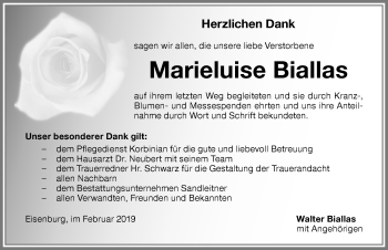 Traueranzeige von Marieluise Biallas von Memminger Zeitung