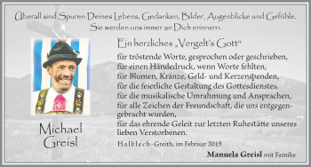Traueranzeige von Michael Greisl von Allgäuer Zeitung, Füssen