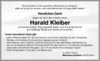 Traueranzeige von Harald Kleiber von Memminger Zeitung