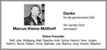 Traueranzeige von Marcus Kleine-Möllhoff von Memminger Zeitung