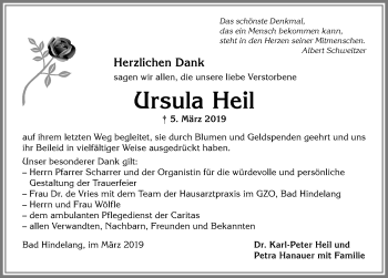 Traueranzeige von Ursula Heil von Allgäuer Anzeigeblatt