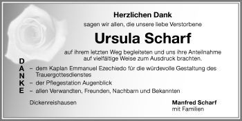 Traueranzeige von Ursula Scharf von Memminger Zeitung