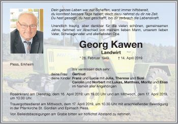Traueranzeige von Georg Kawen von Memminger Zeitung