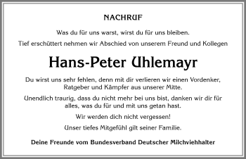 Traueranzeige von Hans-Peter Uhlemayr von Allgäuer Zeitung
