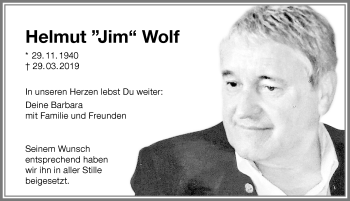 Traueranzeige von Helmut Wolf von Allgäuer Zeitung,Kempten