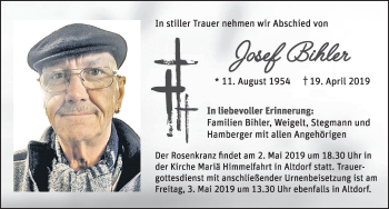 Traueranzeige von Josef Bihler von Allgäuer Zeitung