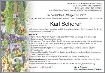 Traueranzeige von Karl Schorer von Allgäuer Zeitung, Kaufbeuren/Buchloe