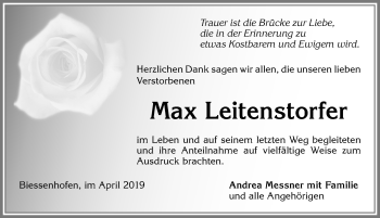 Traueranzeige von Max Leitenstorfer von Allgäuer Zeitung