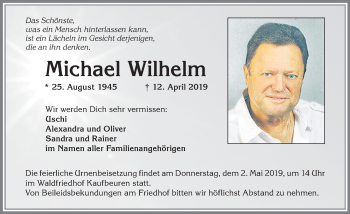 Traueranzeige von Michael Wilhelm von Allgäuer Zeitung, Kaufbeuren/Buchloe