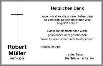 Traueranzeige von Robert Müller von Memminger Zeitung